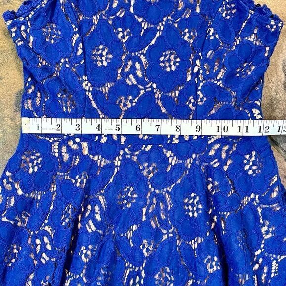 Tween Diva Sleeveless Blue Lace Dress 12 - Picture 3 of 7